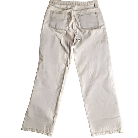 High Rise Dad Jean Recycled Cotton Lightest Wash Ripped Blue Jeans Designer - Picture 3 of 11